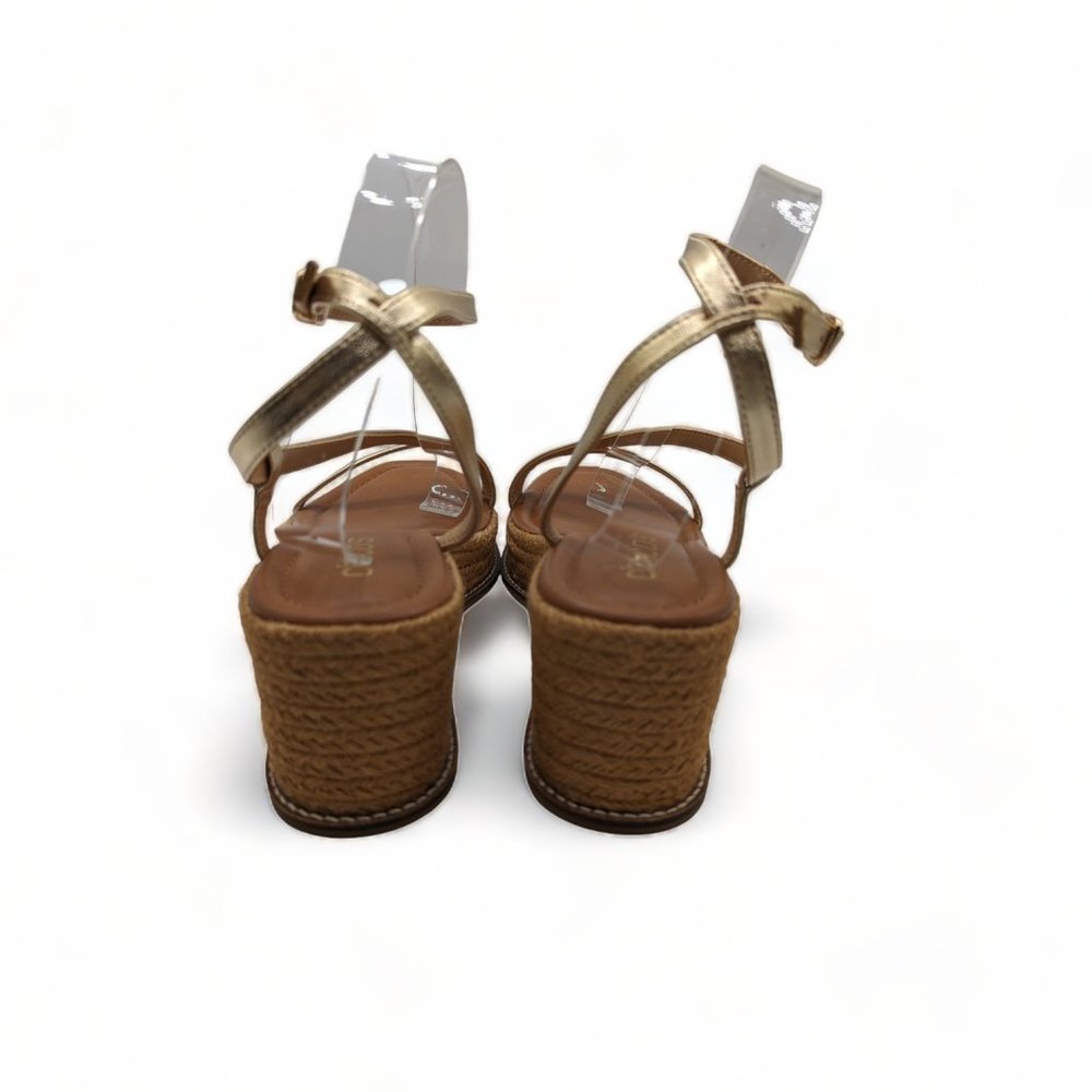 Chicos $139 Carlina Champagne Gold Sandals~10 M~NIB Platform - Picture 7 of 11
